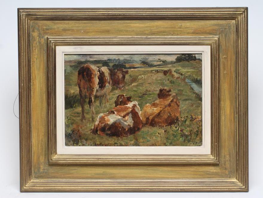 MARK WILLIAM FISHER (1841-1923) Cattle Resting in a Meadow Image