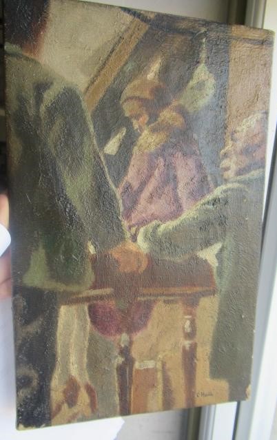 CLIFFORD HALL (1904-1973) Figures in an Interior Image