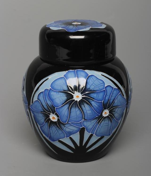 A MOORCROFT POTTERY VANDA PATTERN SMALL GINGER JAR AND COVER Image