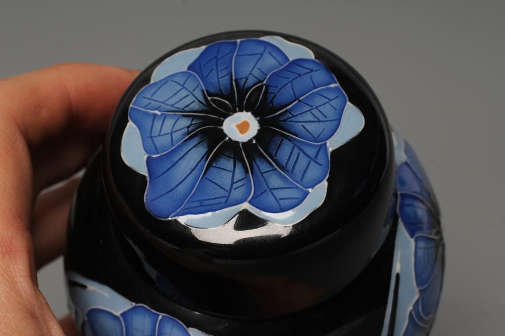 A MOORCROFT POTTERY VANDA PATTERN SMALL GINGER JAR AND COVER Image