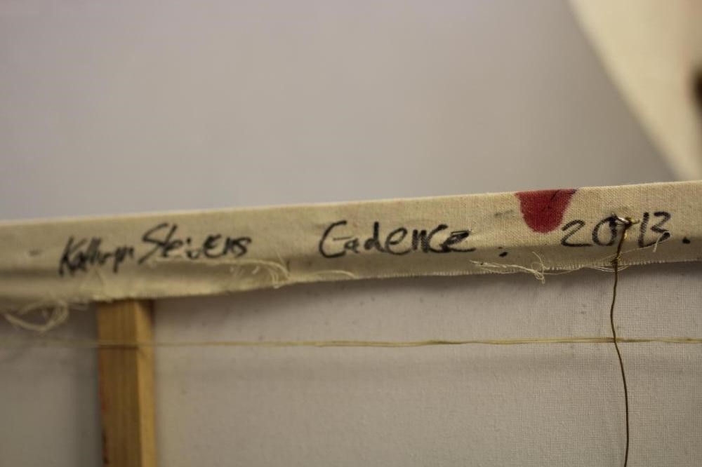 KATHRYN STEVENS (Contemporary) "Cadence", oil on canvas, signed and inscribed to reverse, 50" x 39 Image