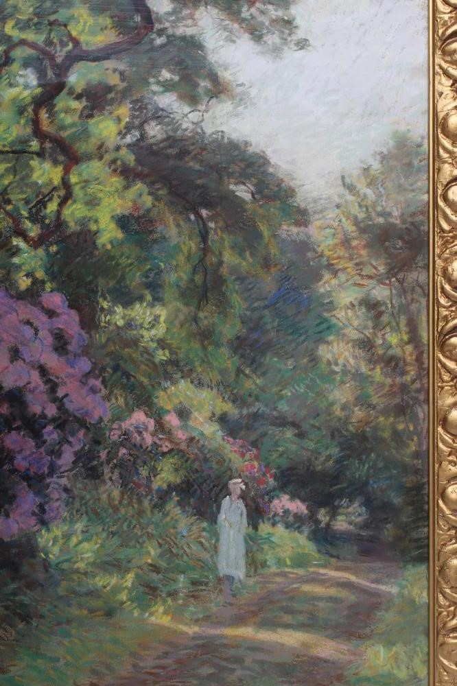 FREDERICK (FRED) STEAD ARCA (1863-1940) The Rhododrendon Walk, pastel, signed, 22" x 29 1/2", gilt Image