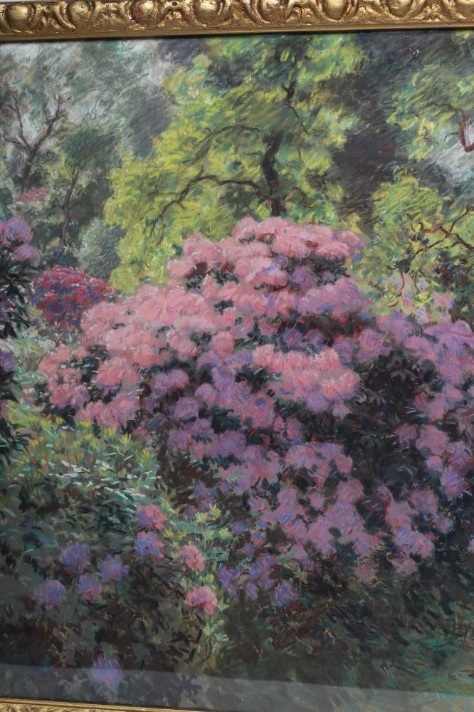 FREDERICK (FRED) STEAD ARCA (1863-1940) The Rhododrendon Walk, pastel, signed, 22" x 29 1/2", gilt Image