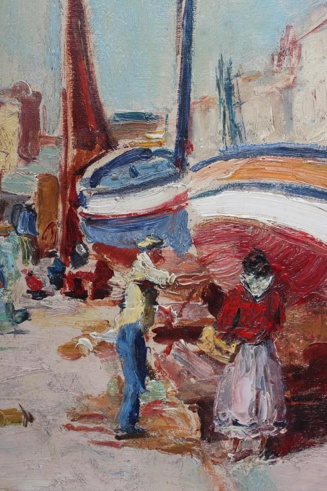 PHILIP NAVIASKY (1884-1983) French Harbour Scene, oil on board, signed, 15" x 18", gilt frame Image