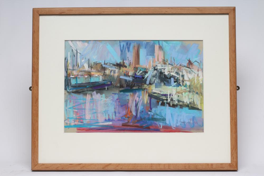DAVID GREENWOOD (Contemporary) "Granary (?) Wharfe Leeds", pastel, signed and dated (19)99, label to Image