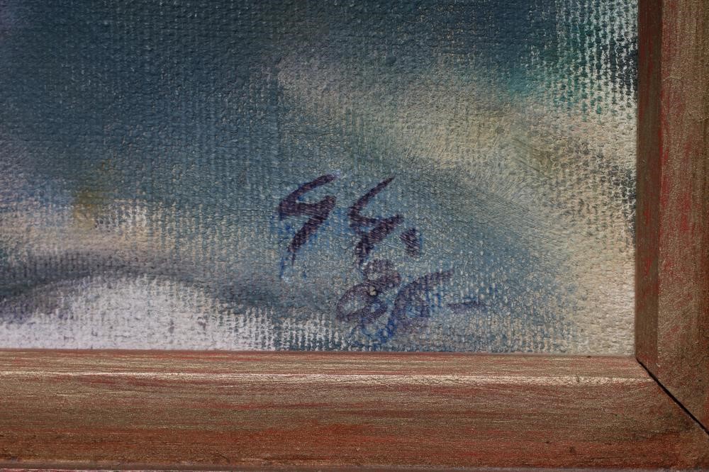 GYORGY GORDON (Hungarian 1924-2005) Green Chair near a Tree Image