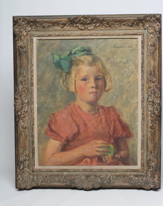 REGINALD GRANGE BRUNDIT RA ROI (1883-1960) Portrait of a Young Girl Image