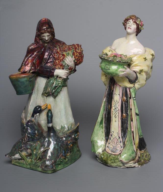 SIDNEY KEATS COPE - a pair of slip cast pottery figures in the style of Charles Vyse Image