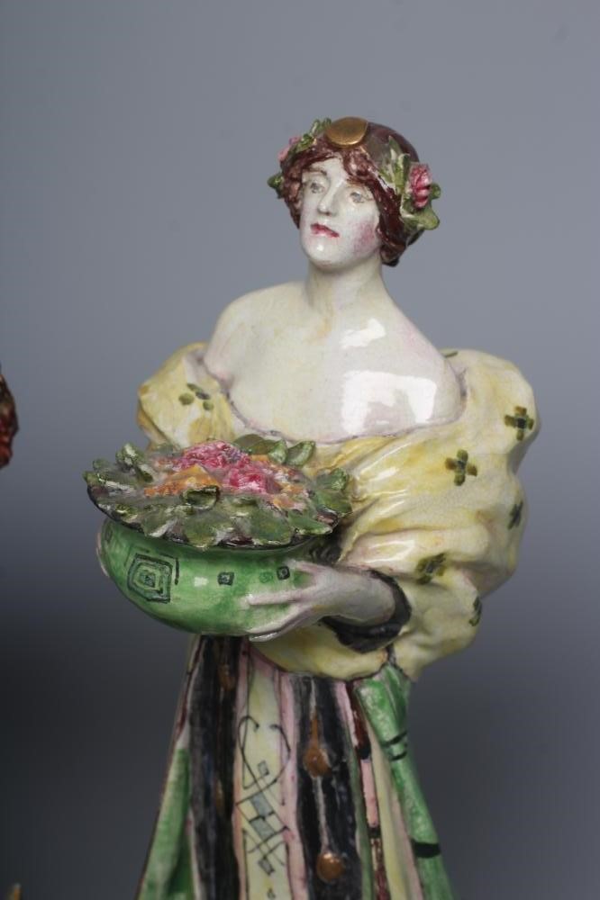 SIDNEY KEATS COPE - a pair of slip cast pottery figures in the style of Charles Vyse Image