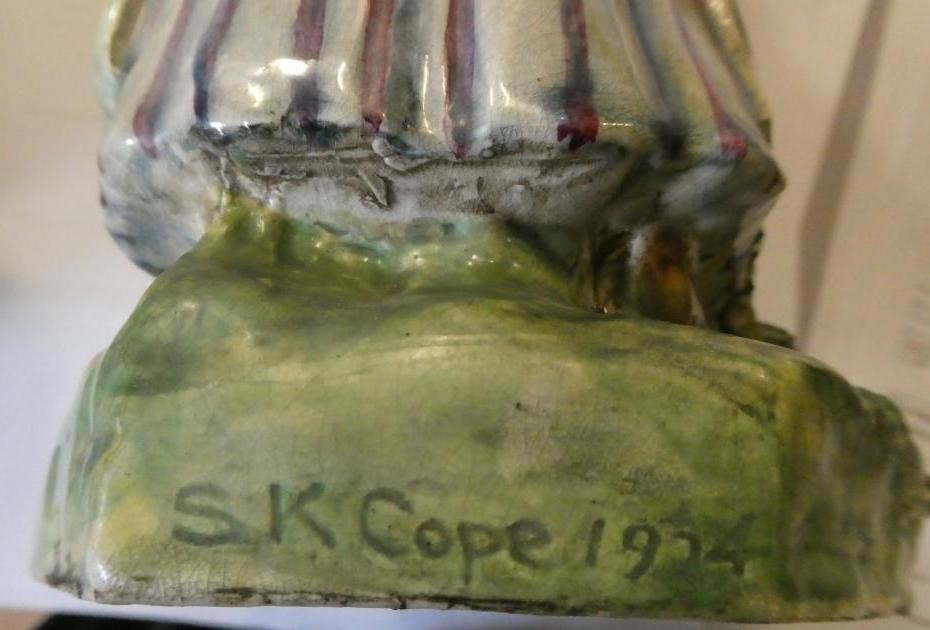 SIDNEY KEATS COPE - a pair of slip cast pottery figures in the style of Charles Vyse Image