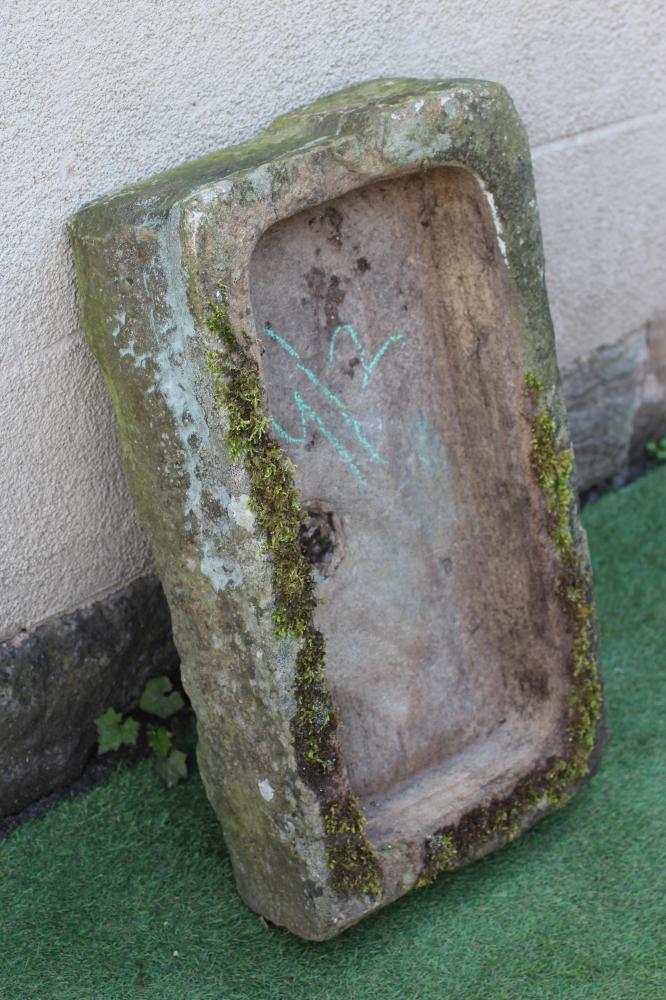 A SANDSTONE TROUGH of well cut oblong form, 30" x 16" x 6 1/2" (Est. plus 24% premium inc. VAT) Image