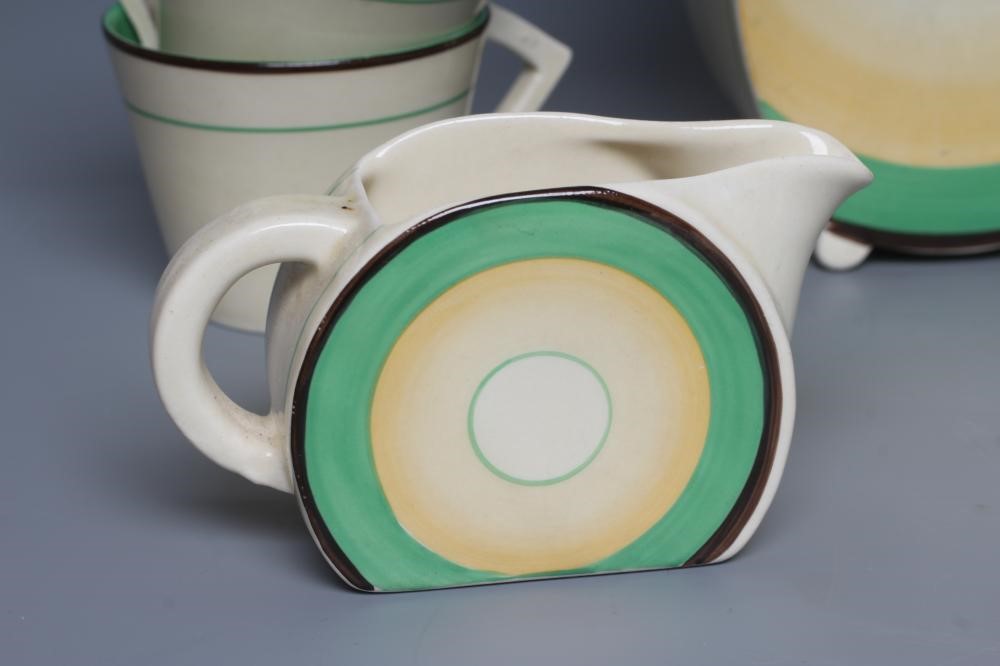 AN ART DECO CLARICE CLIFF WILKINSON POTTERY BONJOUR PART COFFEE SERVICE Image