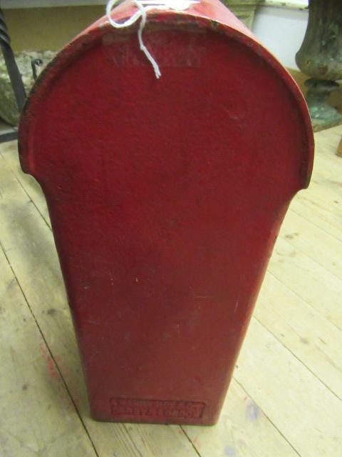 AN EDWARD VII RED CAST IRON POSTAL BOX, lamp post type, of domed oblong form inscribed "Letters Image