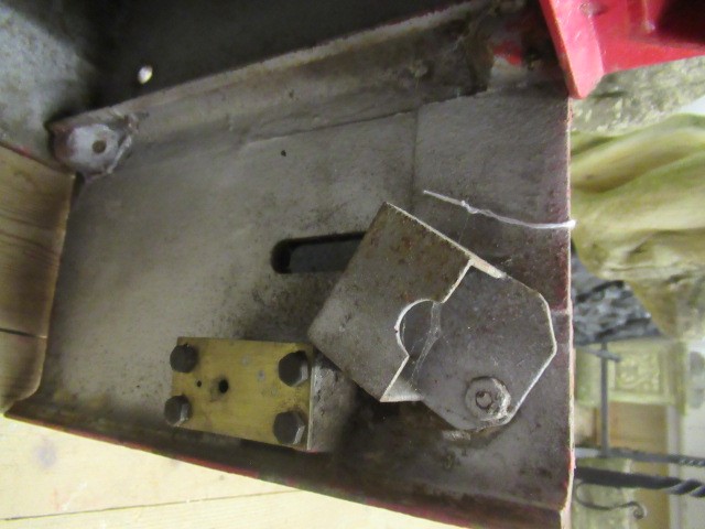 AN EDWARD VII RED CAST IRON POSTAL BOX, lamp post type, of domed oblong form inscribed "Letters Image