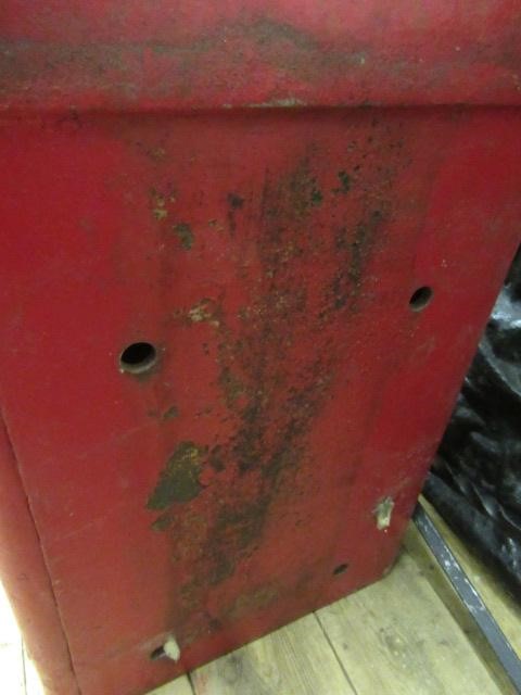 AN EDWARD VII RED CAST IRON POSTAL BOX, lamp post type, of domed oblong form inscribed "Letters Image