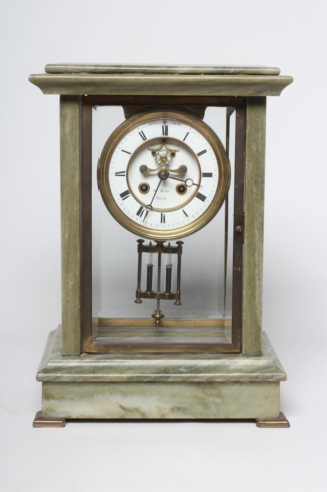 A FRENCH MARBLE MANTEL CLOCK Image