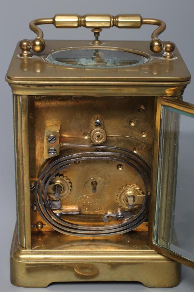 A FRENCH BRASS CARRIAGE CLOCK Image