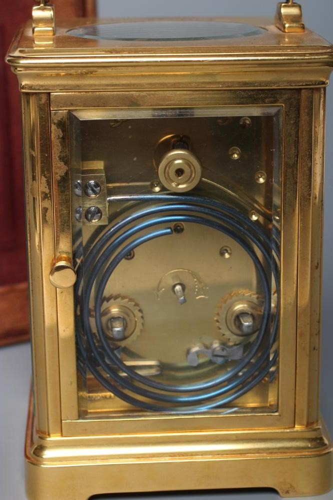 A BRASS CARRIAGE CLOCK Image