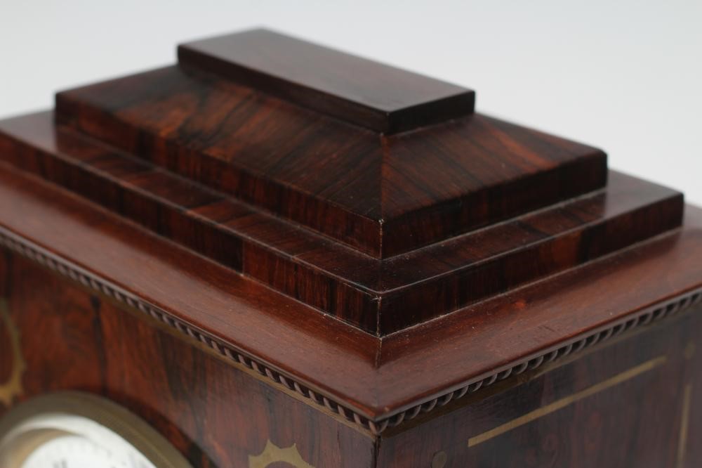 A REGENCY ROSEWOOD MANTEL CLOCK Image