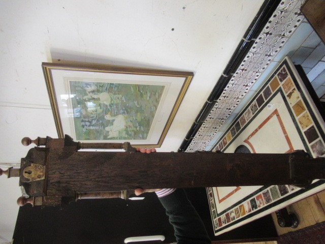 A BURR WALNUT STICK BAROMETER Image