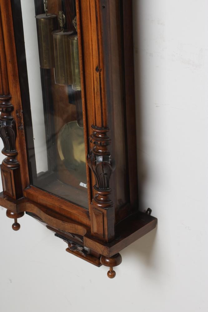 A WALNUT VIENNA TYPE WALL CLOCK Image