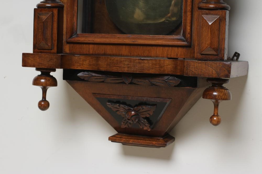 A WALNUT VIENNA TYPE WALL CLOCK Image