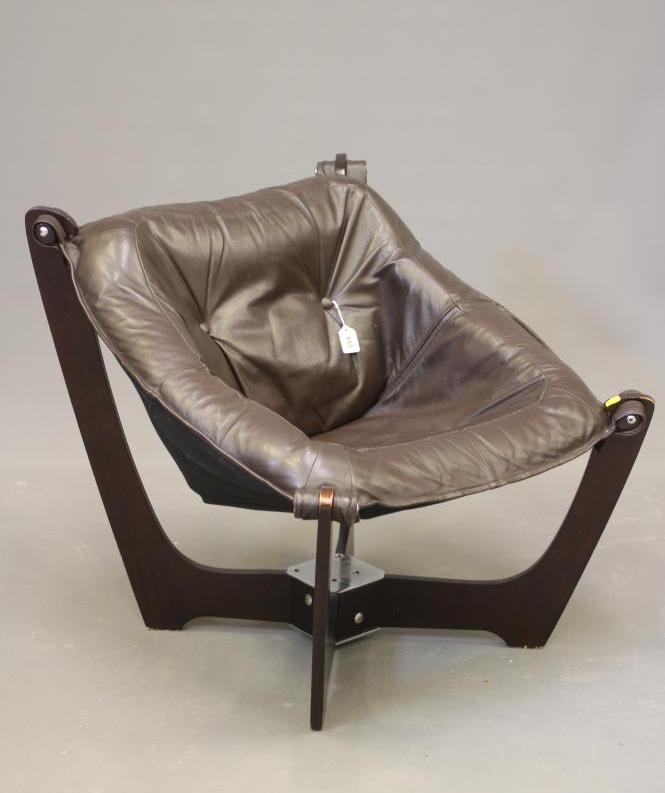 AN ODD KNUTSEN DESIGN LUNA LOUNGE CHAIR of low back form manufactured by IMG Norway Image
