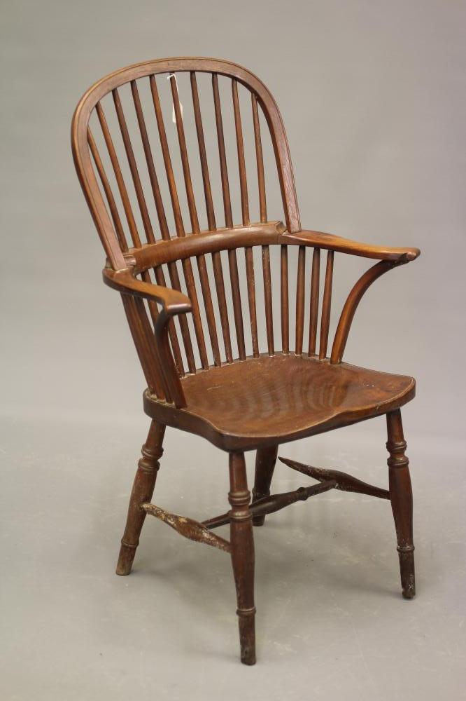 A HIGH STICK BACK WINDSOR ARMCHAIR Image