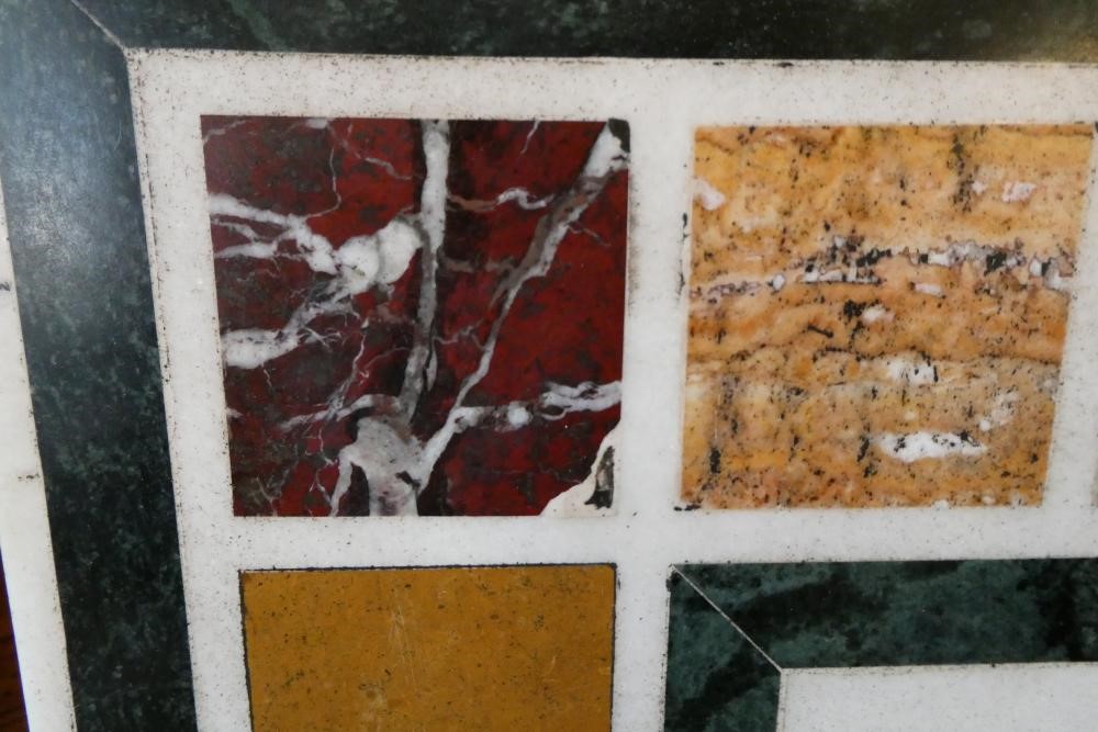 A WILLIAM IV MAHOGANY AND SPECIMEN MARBLE/SCAGLIOLA PILLAR END SIDE TABLE Image