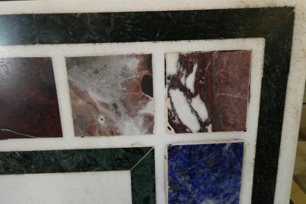 A WILLIAM IV MAHOGANY AND SPECIMEN MARBLE/SCAGLIOLA PILLAR END SIDE TABLE Image