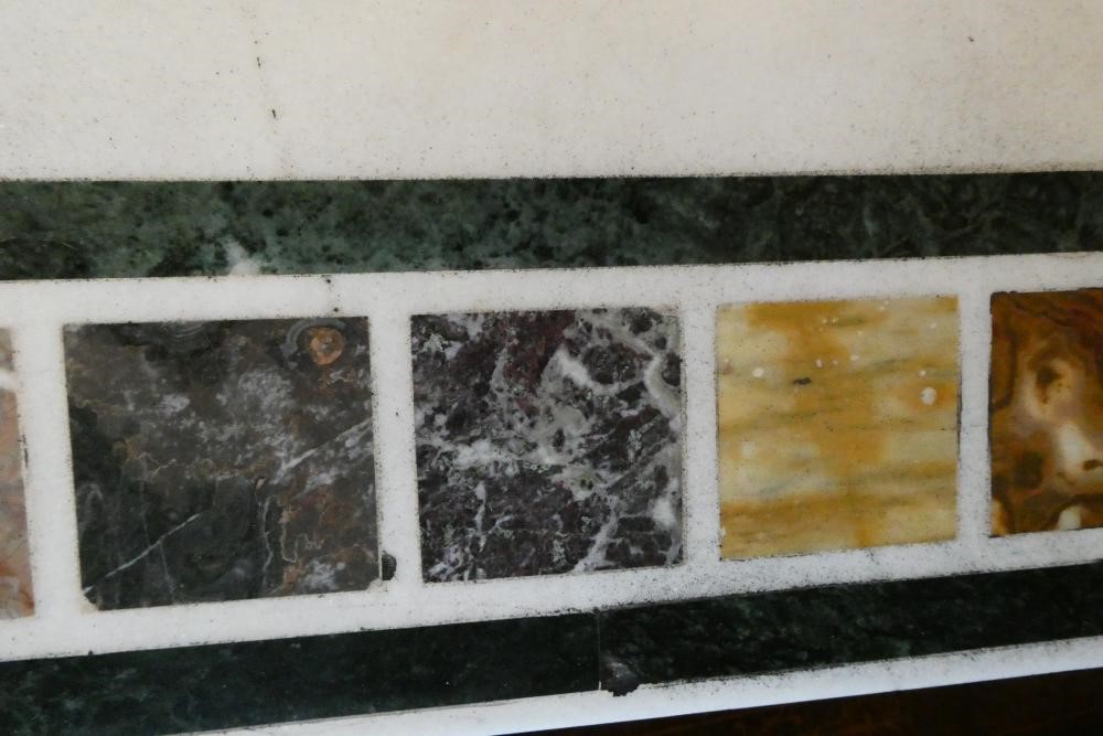 A WILLIAM IV MAHOGANY AND SPECIMEN MARBLE/SCAGLIOLA PILLAR END SIDE TABLE Image