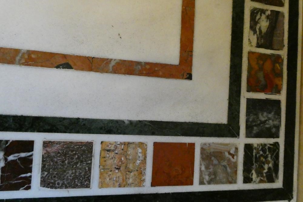 A WILLIAM IV MAHOGANY AND SPECIMEN MARBLE/SCAGLIOLA PILLAR END SIDE TABLE Image