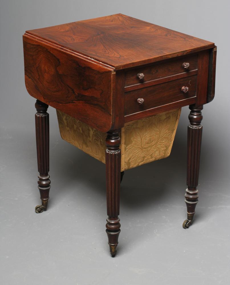 A WILLIAM IV ROSEWOOD WORK TABLE Image