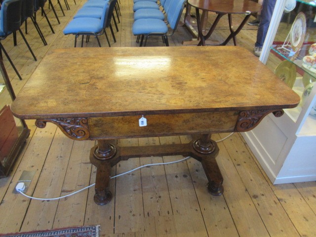 AN EARLY VICTORIAN BURR OAK LIBRARY TABLE Image