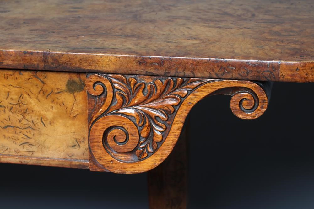AN EARLY VICTORIAN BURR OAK LIBRARY TABLE Image