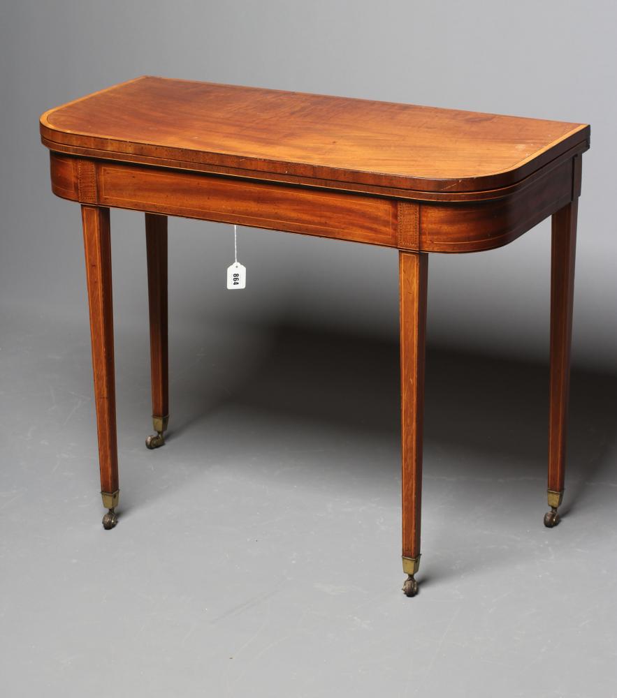 A SATINWOOD FOLDING CARD TABLE Image