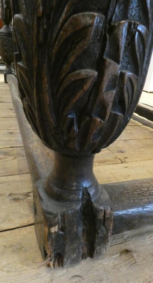 A JOINED OAK DINING TABLE Image