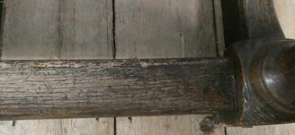 A JOINED OAK DINING TABLE Image