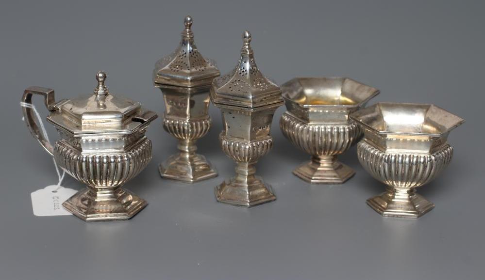 A SILVER FIVE PIECE CRUET Image