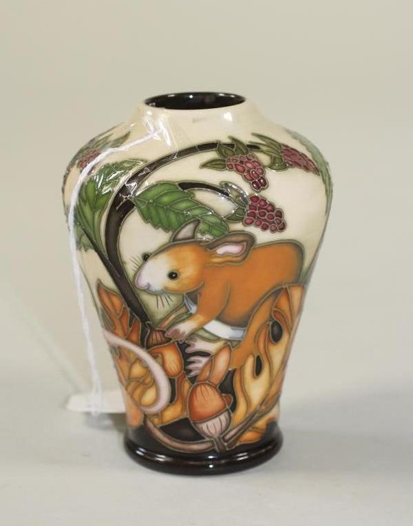 A MOORCROFT POTTERY LIMITED EDITION FIELDMICE PATTERN VASE Image
