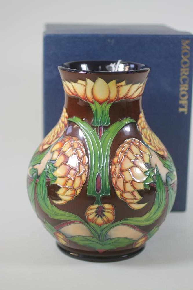 A MOORCROFT POTTERY LIMITED EDITION "DAHLIA" PATTERN VASE Image
