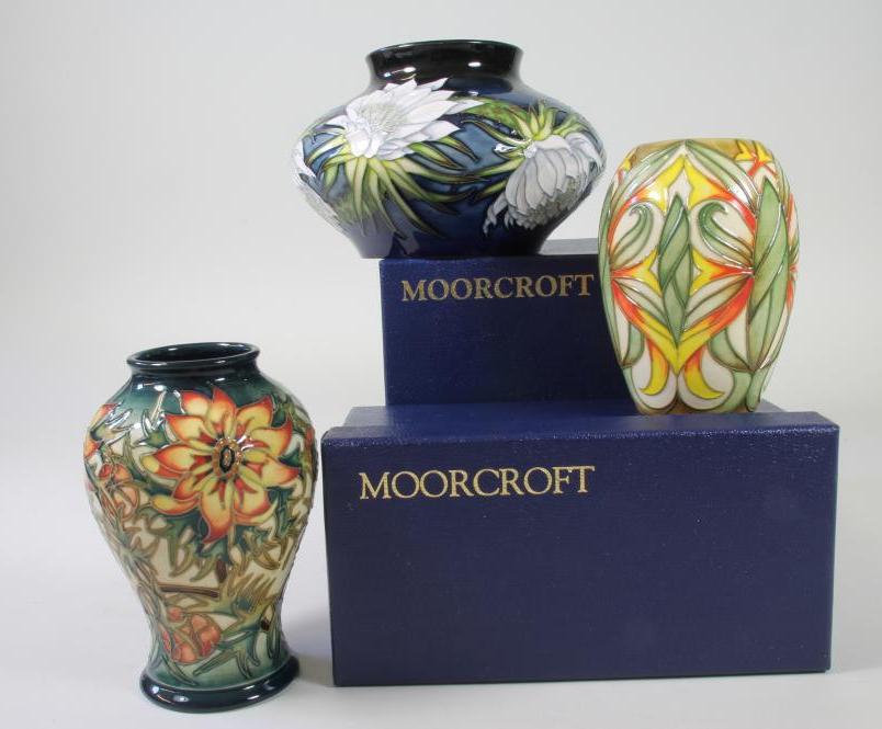 THREE MOORCROFT POTTERY VASES Image
