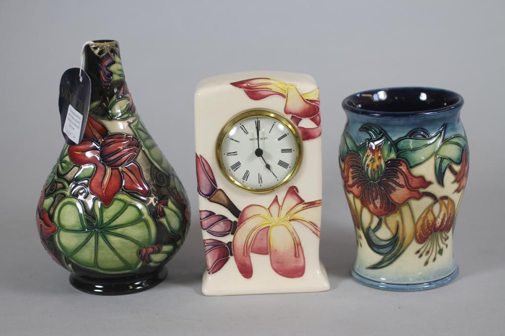 A MOORCROFT POTTERY TRIAL "FRANGIPANE" PATTERN CLOCK Image