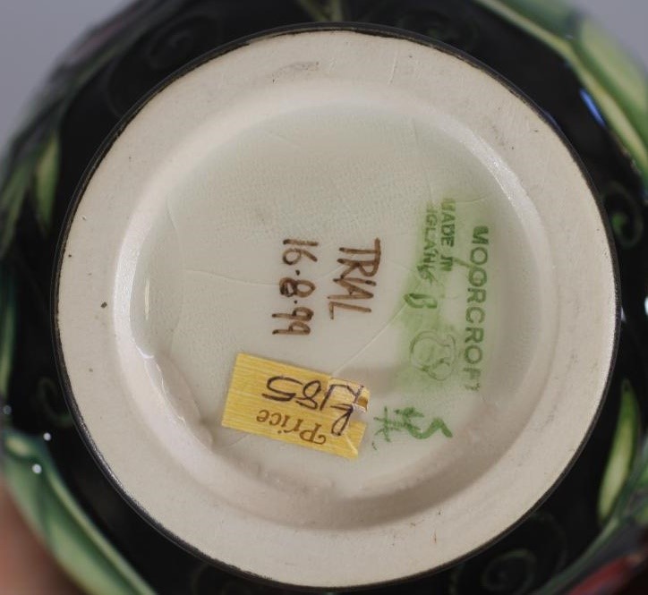 A MOORCROFT POTTERY TRIAL "FRANGIPANE" PATTERN CLOCK Image