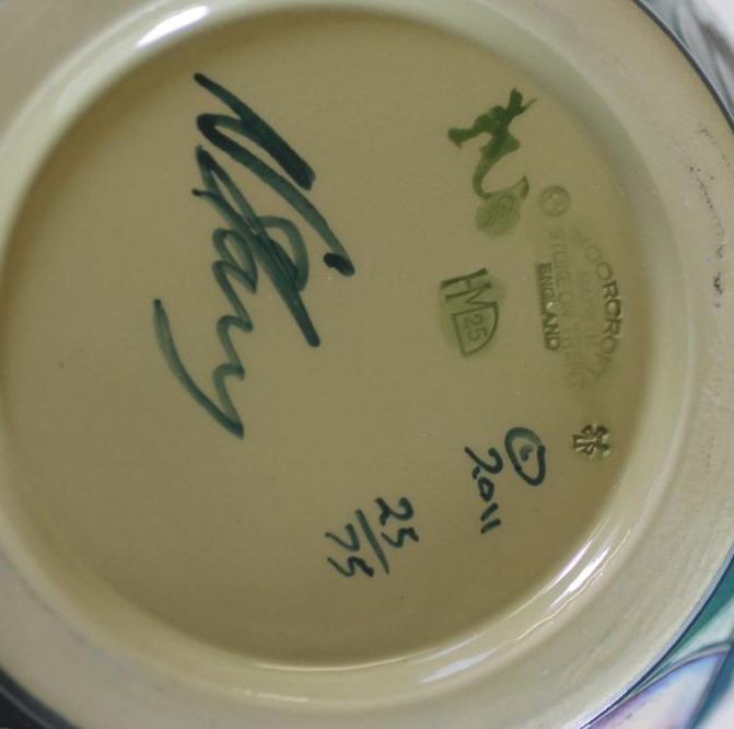 A MOORCROFT POTTERY LIMITED EDITION "CARP CIRCLES" PATTERN JARDINIERE Image