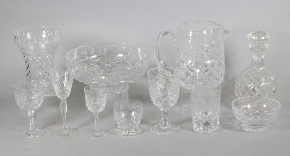 AN ENGLISH ART DECO GLASS FORTY FOUR PIECE TABLE SUITE Image