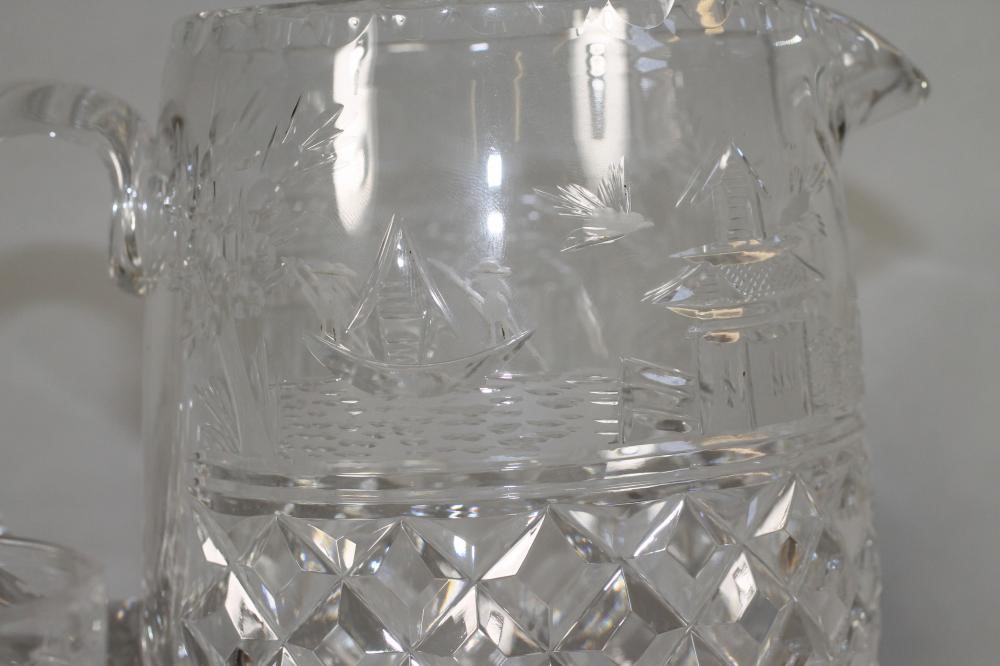 AN ENGLISH ART DECO GLASS FORTY FOUR PIECE TABLE SUITE Image