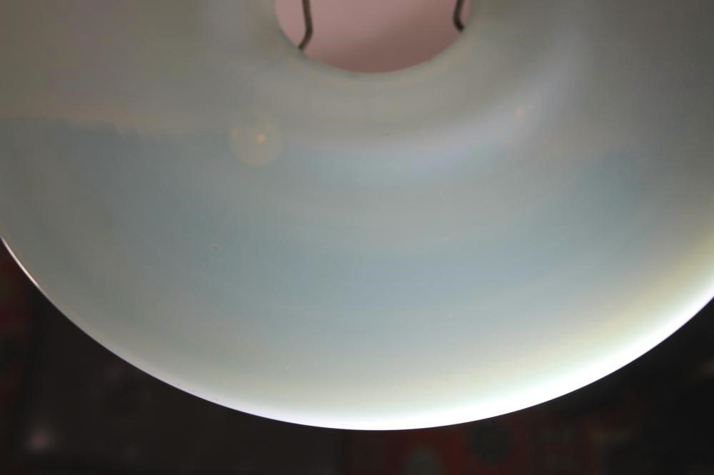 AN ART DECO BLUE OPALESCENT GLASS LIGHT FITTING Image
