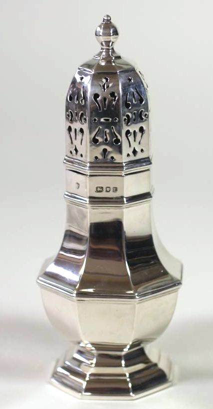 A LARGE SILVER SUGAR CASTOR Image