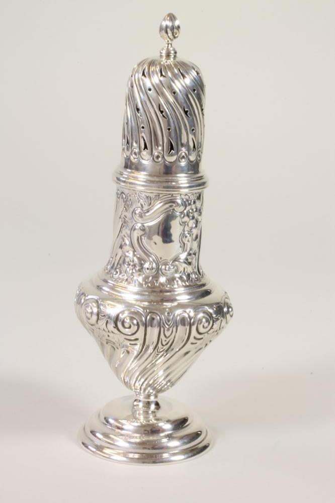 A LATE VICTORIAN SILVER SUGAR CASTOR Image